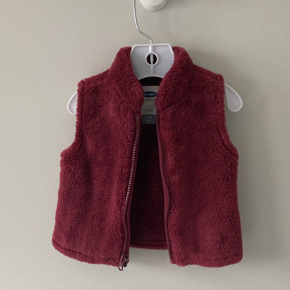 Old Navy Baby Girl Fuzzy Zipper Vest